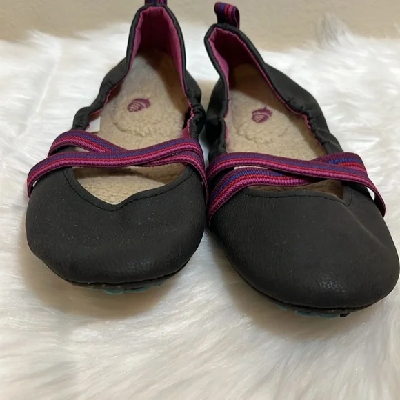 Acorn Black Fleece Lined Ballet Flats - Picture 2 of 11